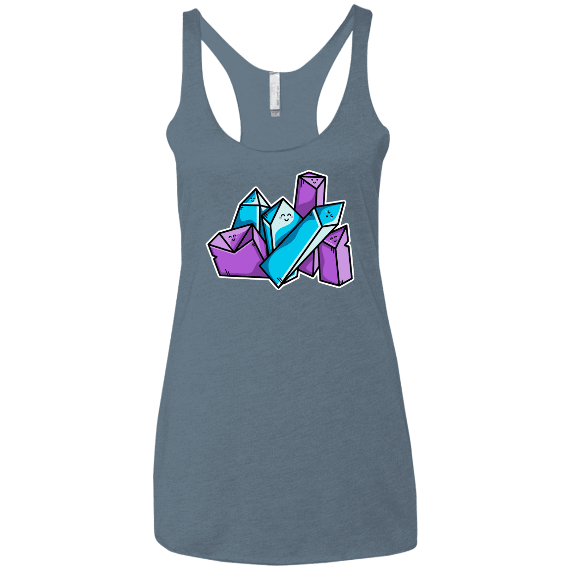 T-Shirts Indigo / X-Small Kawaii Cute Crystals Women's Triblend Racerback Tank