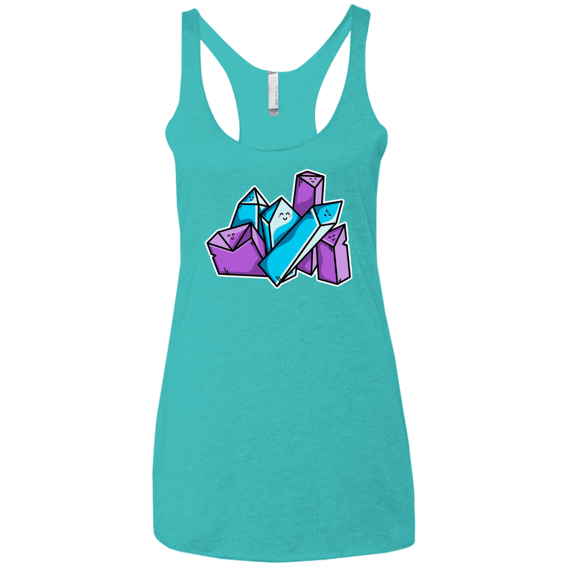 T-Shirts Tahiti Blue / X-Small Kawaii Cute Crystals Women's Triblend Racerback Tank