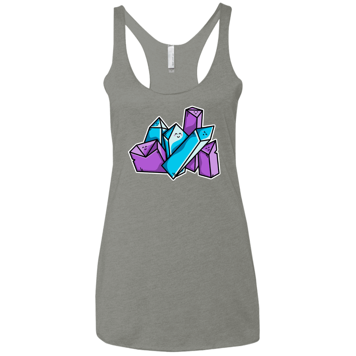 T-Shirts Venetian Grey / X-Small Kawaii Cute Crystals Women's Triblend Racerback Tank