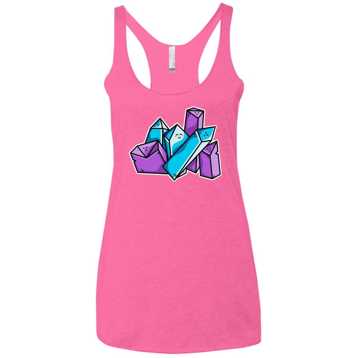 T-Shirts Vintage Pink / X-Small Kawaii Cute Crystals Women's Triblend Racerback Tank