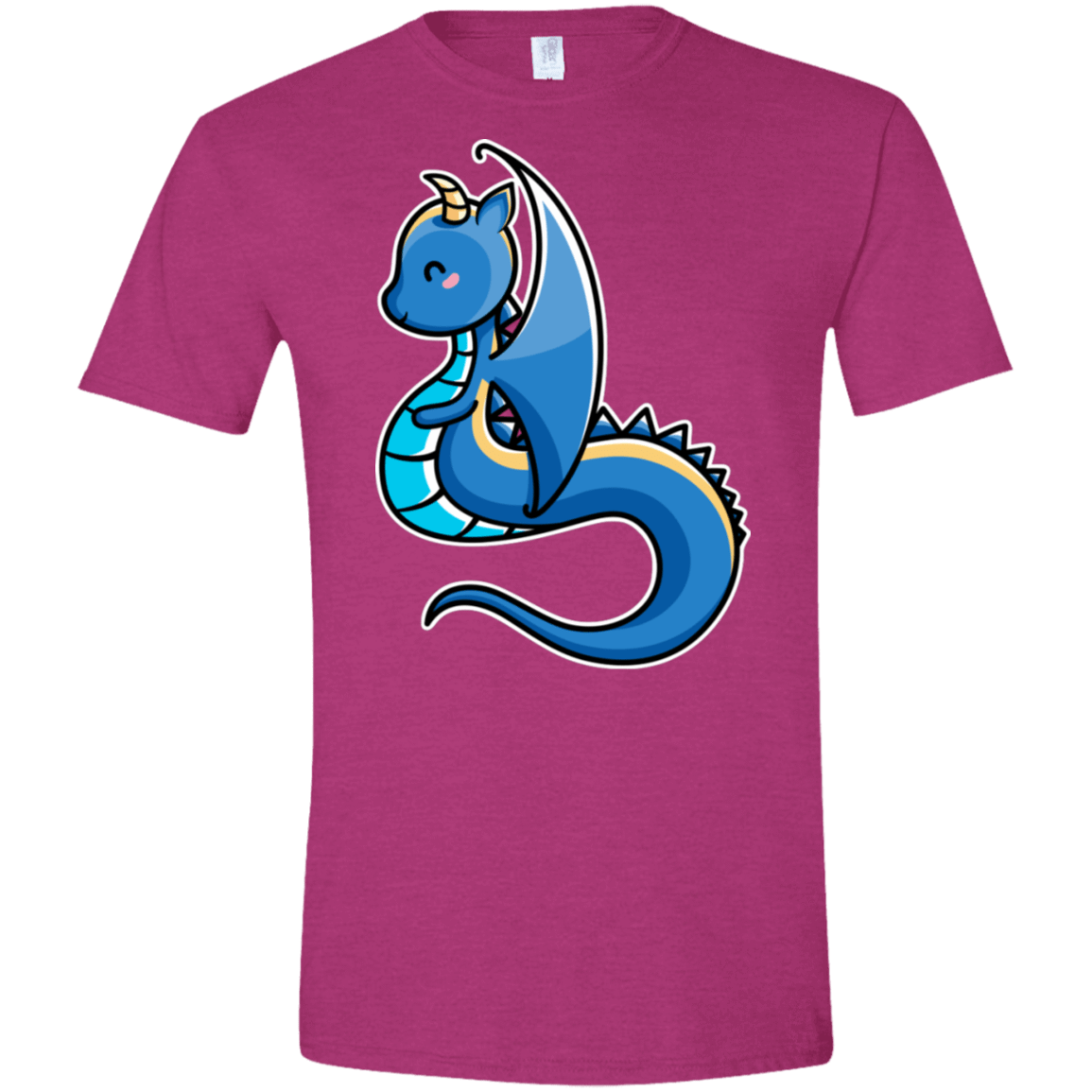 T-Shirts Antique Heliconia / S Kawaii Cute Dragon Men's Semi-Fitted Softstyle