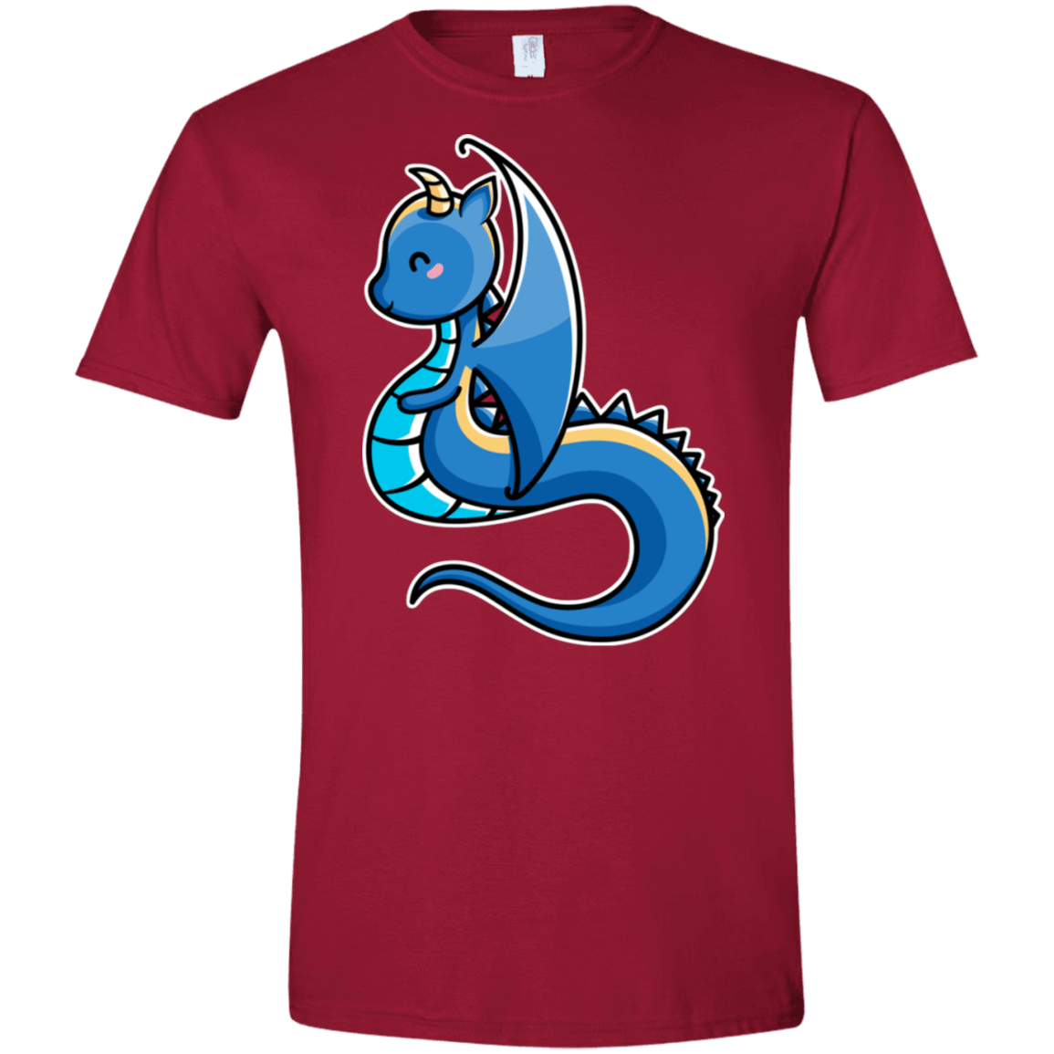 T-Shirts Cardinal Red / S Kawaii Cute Dragon Men's Semi-Fitted Softstyle
