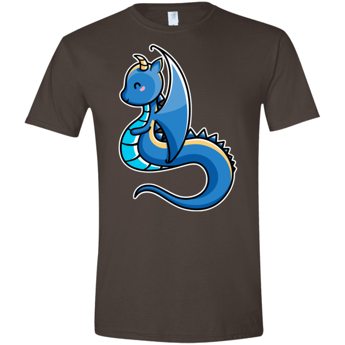 T-Shirts Dark Chocolate / S Kawaii Cute Dragon Men's Semi-Fitted Softstyle