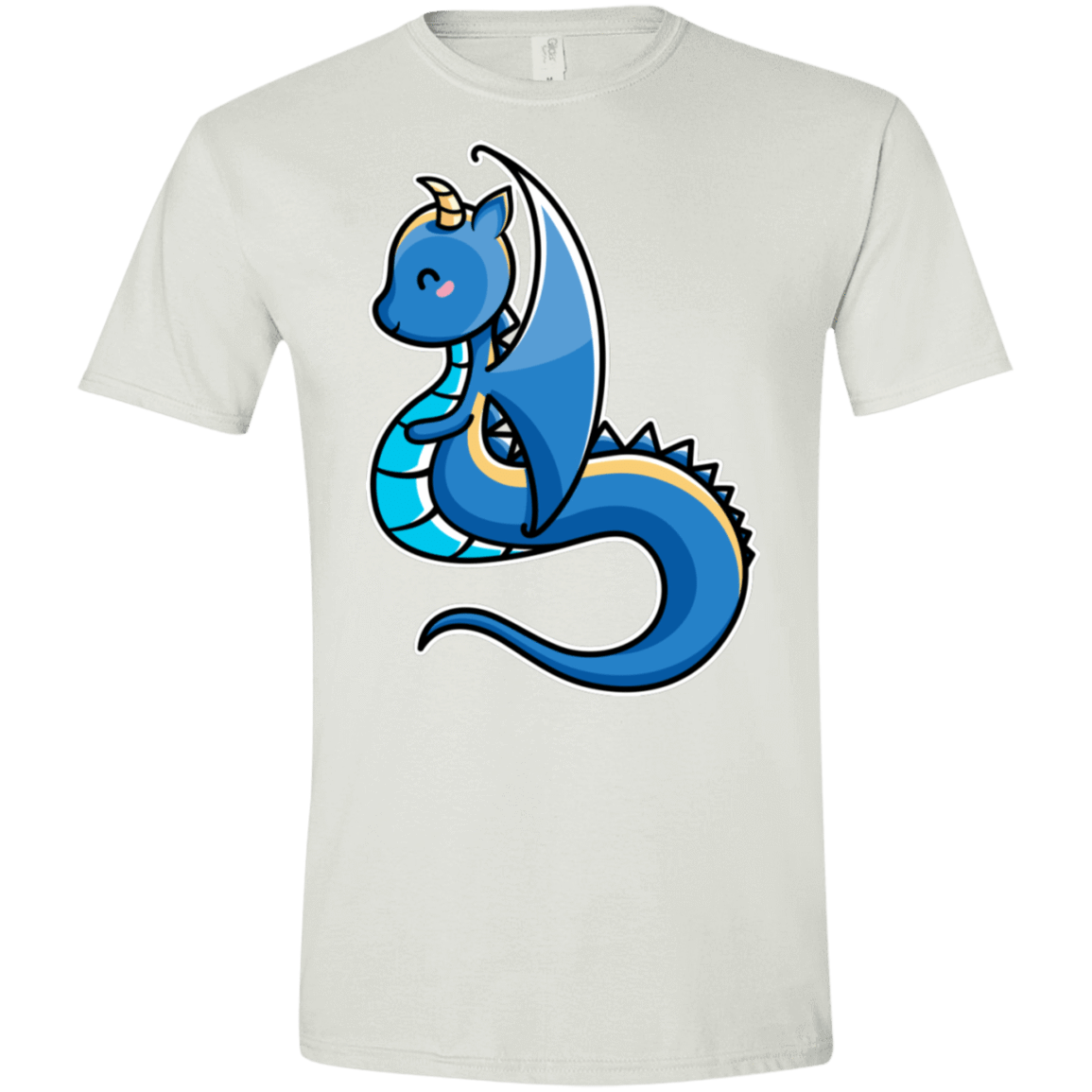 T-Shirts White / X-Small Kawaii Cute Dragon Men's Semi-Fitted Softstyle