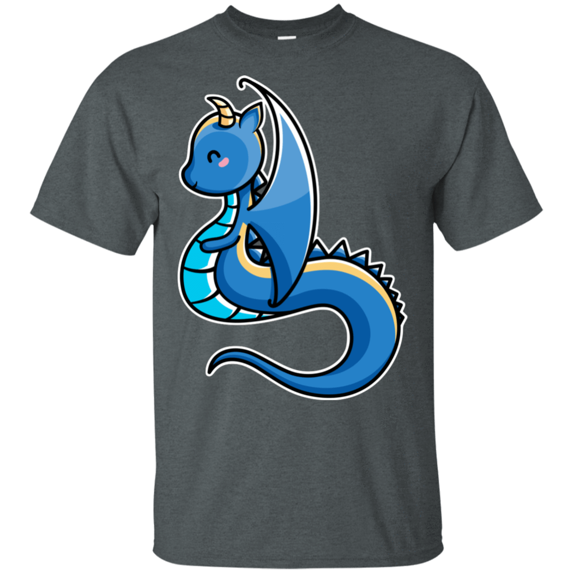 T-Shirts Dark Heather / S Kawaii Cute Dragon T-Shirt