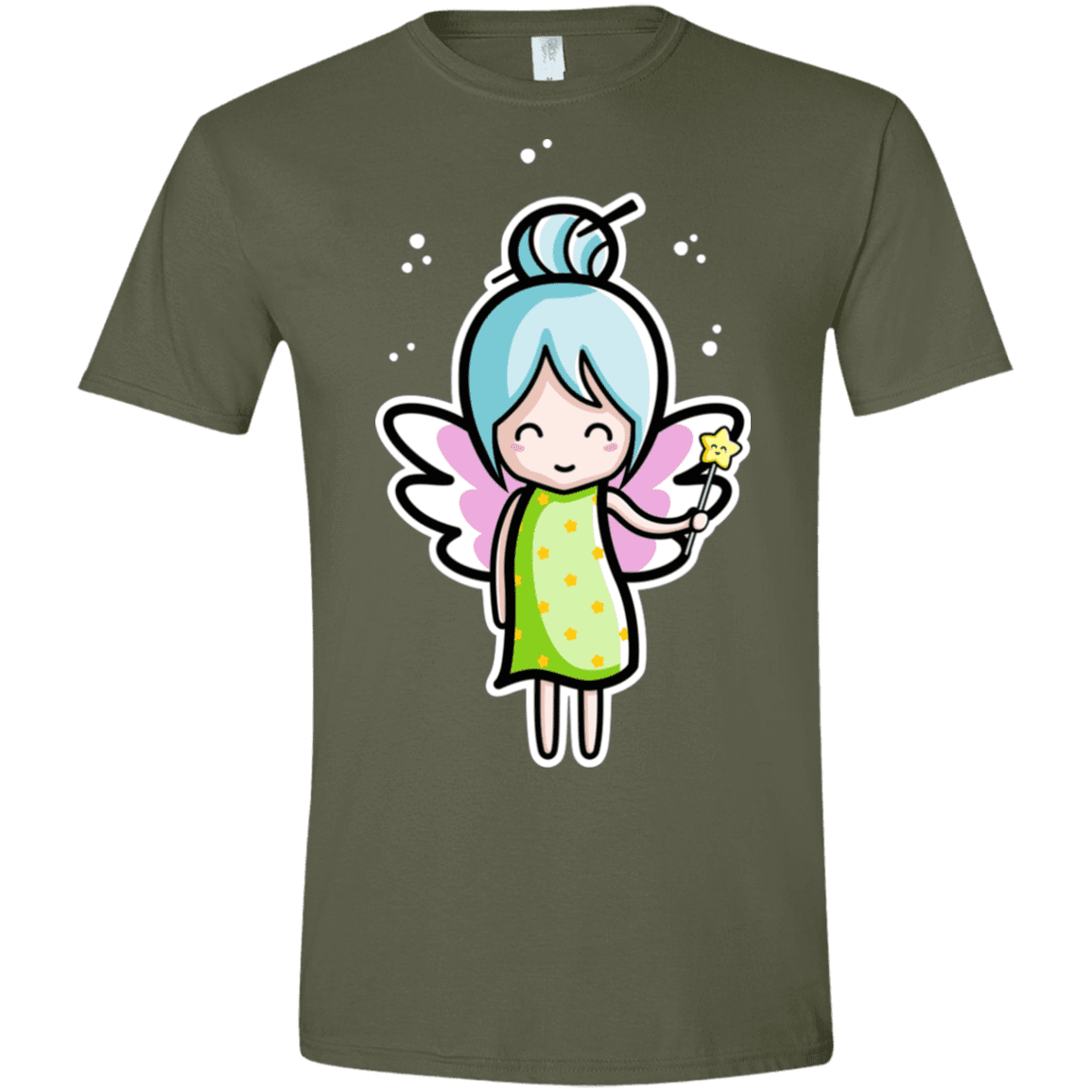 T-Shirts Military Green / S Kawaii Cute Fairy Men's Semi-Fitted Softstyle