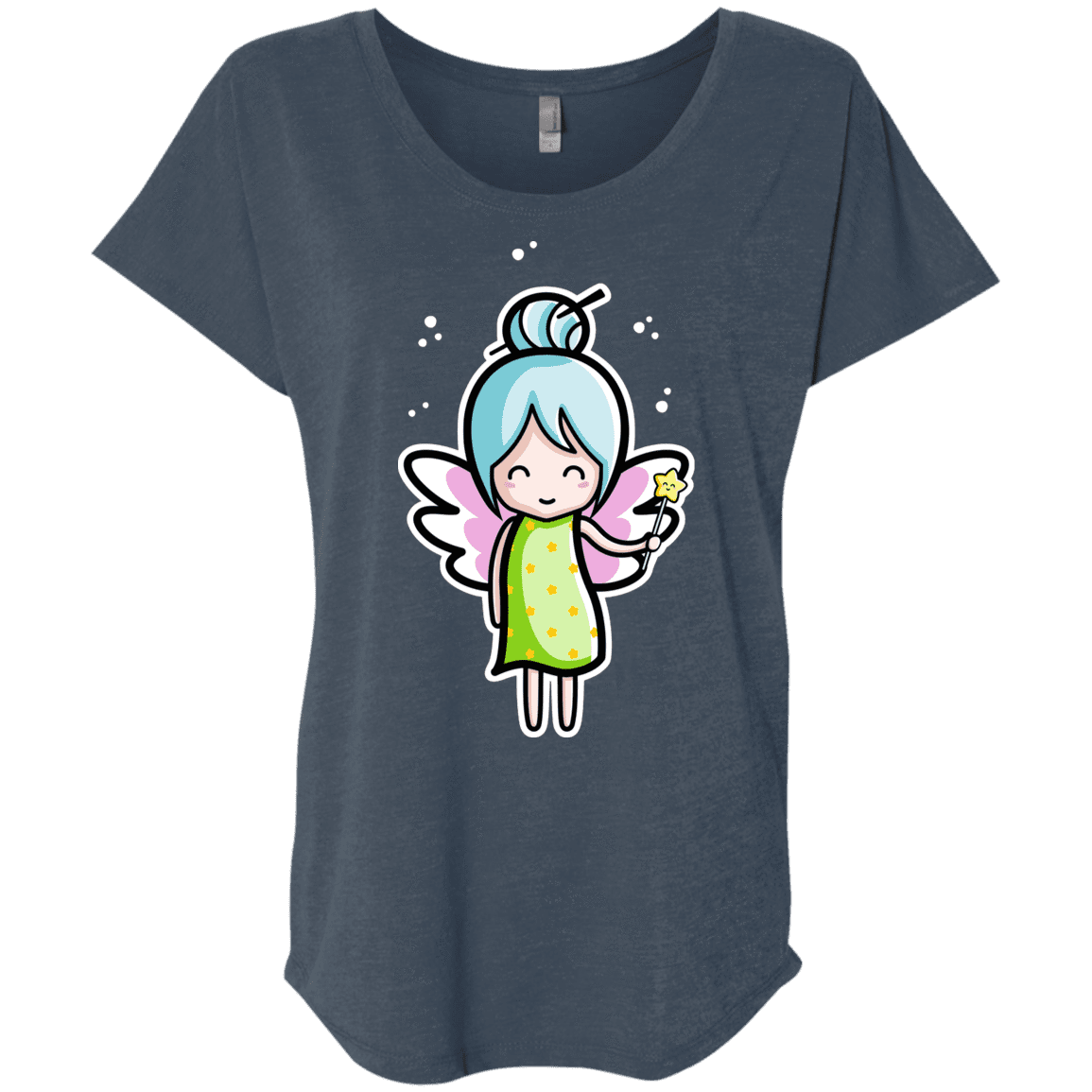 T-Shirts Indigo / X-Small Kawaii Cute Fairy Triblend Dolman Sleeve