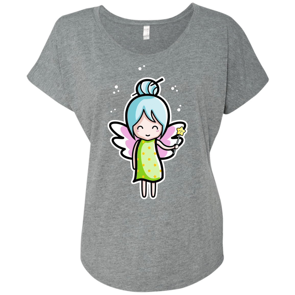 T-Shirts Premium Heather / X-Small Kawaii Cute Fairy Triblend Dolman Sleeve