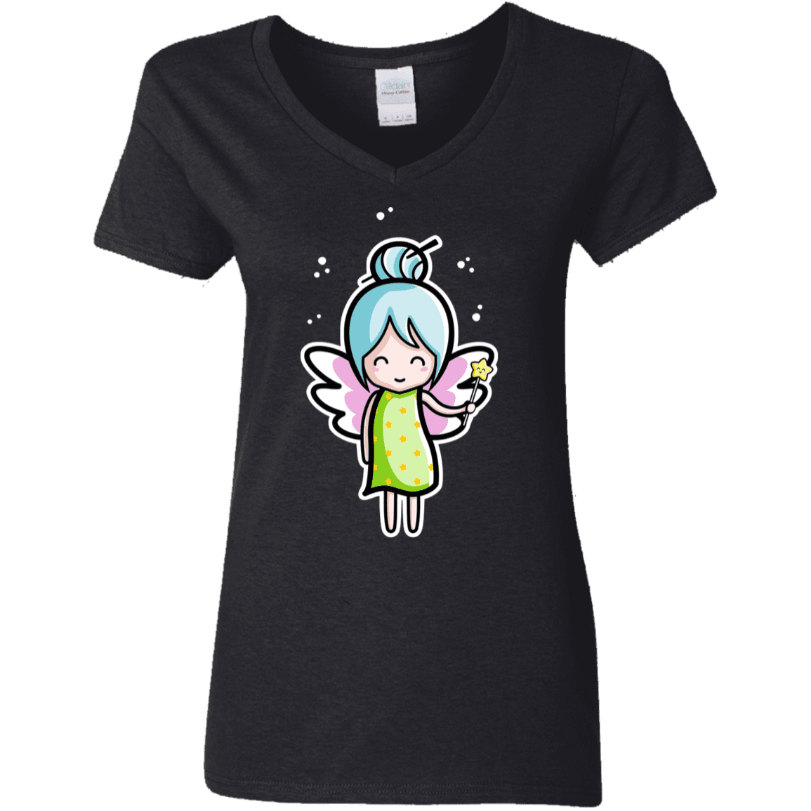 T-Shirts Black / S Kawaii Cute Fairy Women's V-Neck T-Shirt