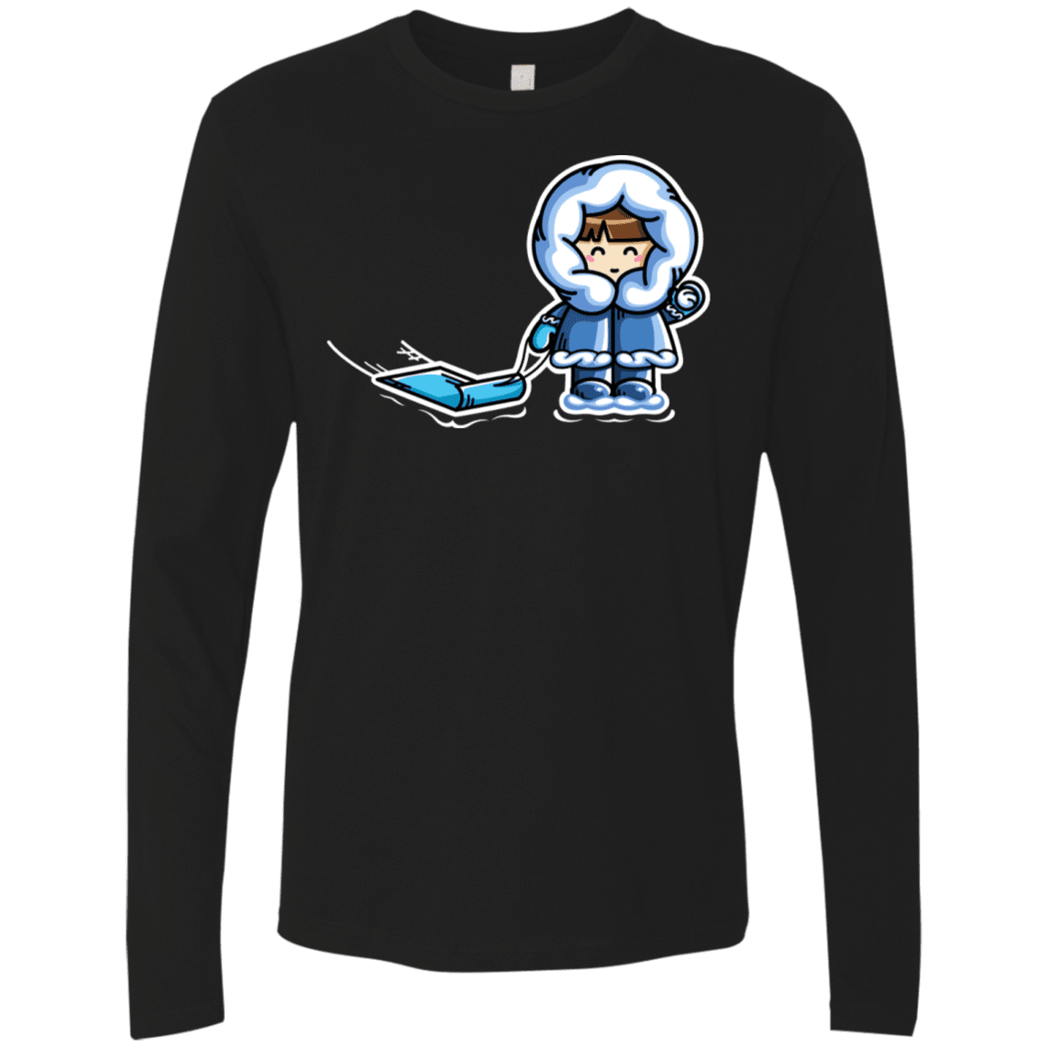T-Shirts Black / S Kawaii Cute Fun In The Snow Men's Premium Long Sleeve