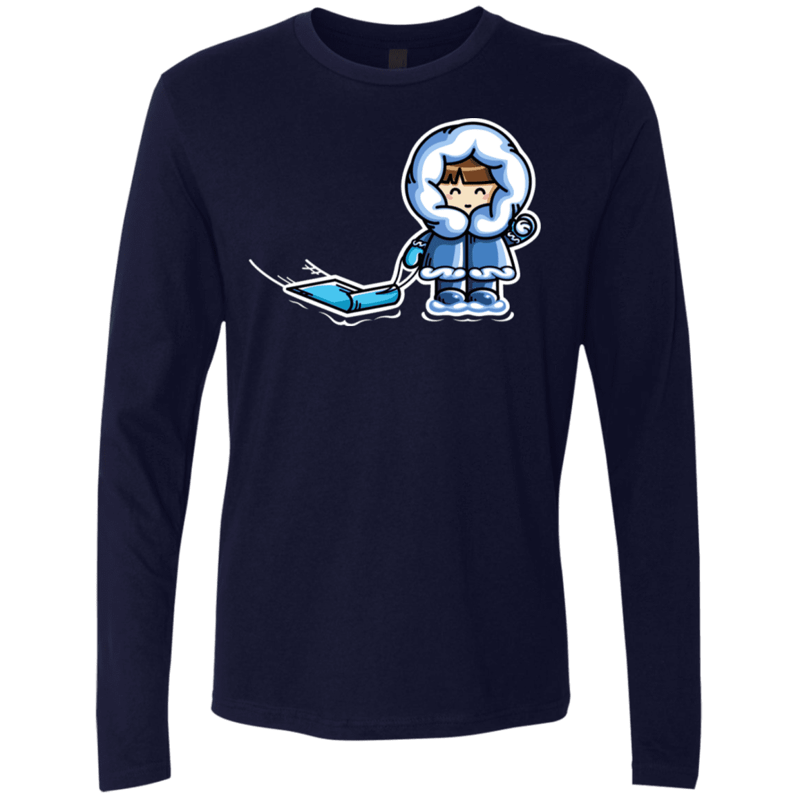 T-Shirts Midnight Navy / S Kawaii Cute Fun In The Snow Men's Premium Long Sleeve