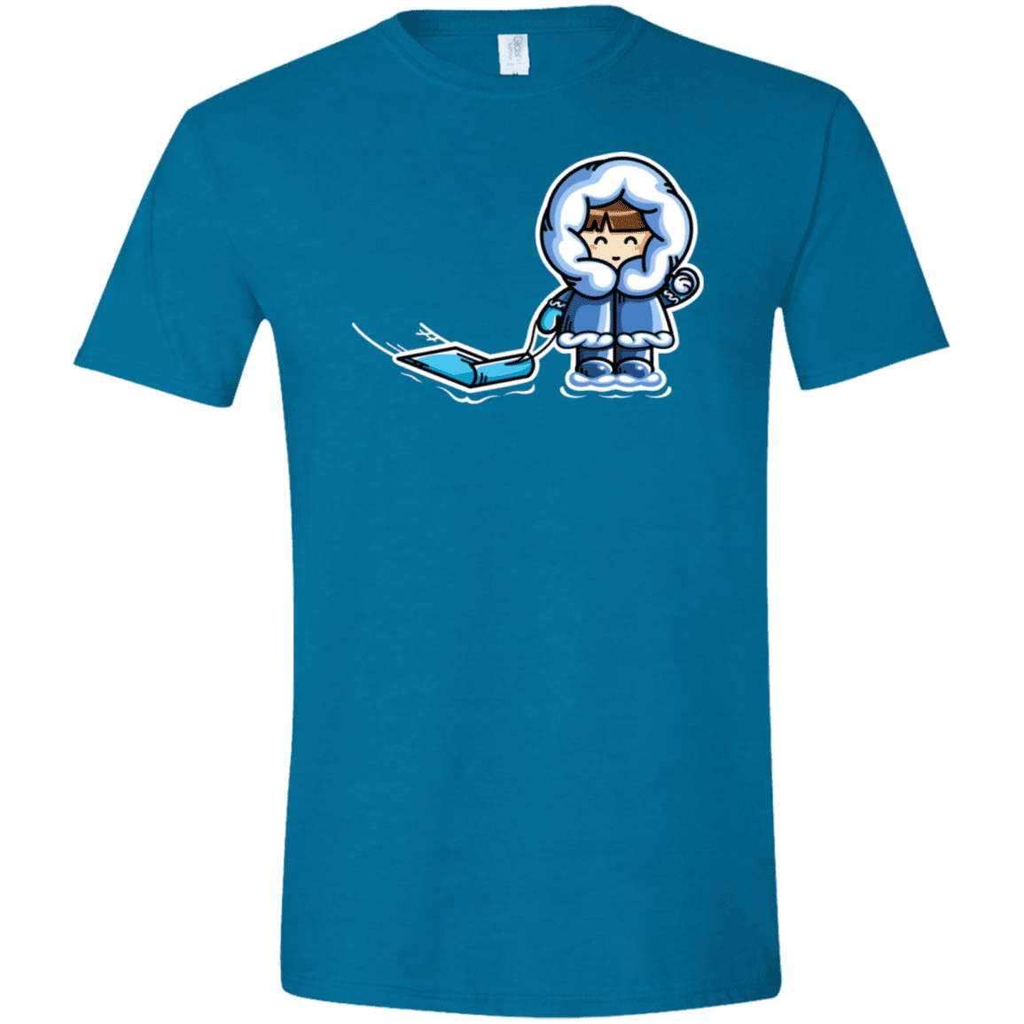 T-Shirts Antique Sapphire / S Kawaii Cute Fun In The Snow Men's Semi-Fitted Softstyle