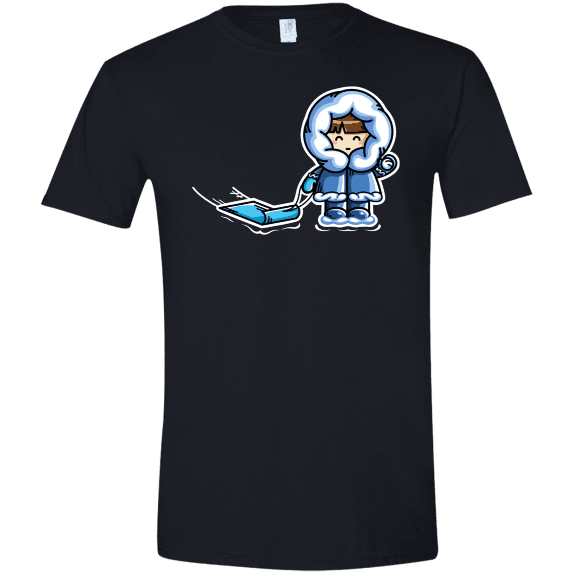 T-Shirts Black / X-Small Kawaii Cute Fun In The Snow Men's Semi-Fitted Softstyle