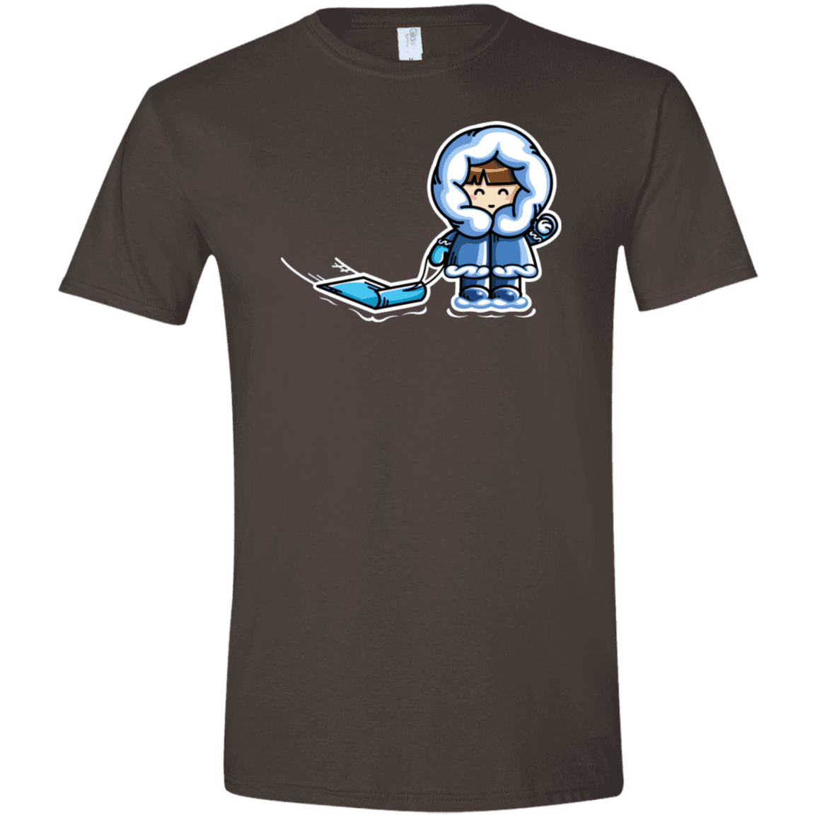 T-Shirts Dark Chocolate / S Kawaii Cute Fun In The Snow Men's Semi-Fitted Softstyle