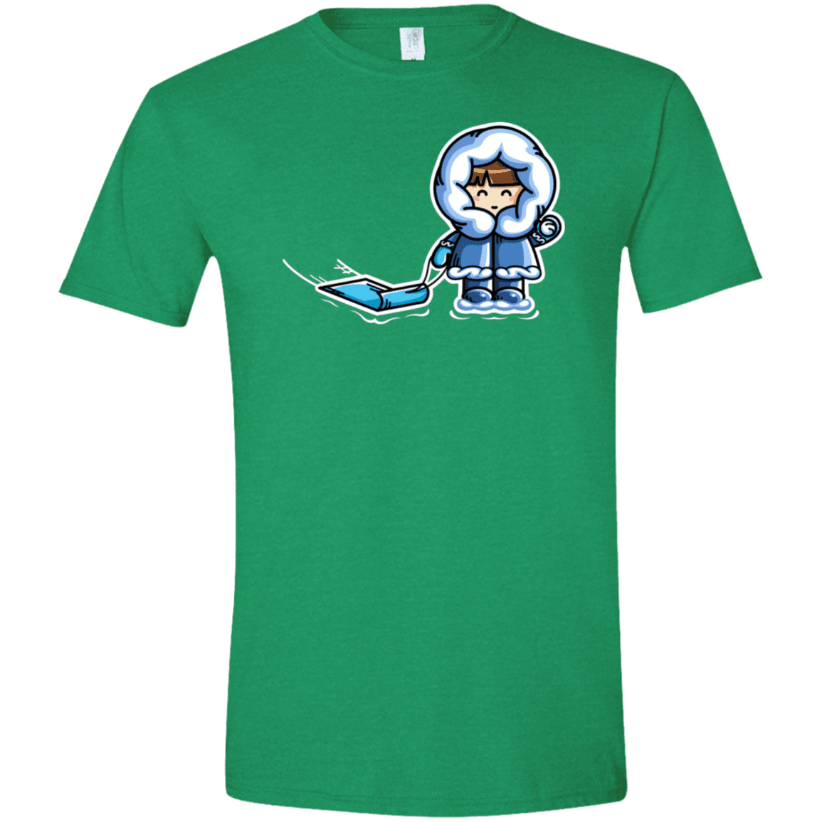 T-Shirts Heather Irish Green / M Kawaii Cute Fun In The Snow Men's Semi-Fitted Softstyle