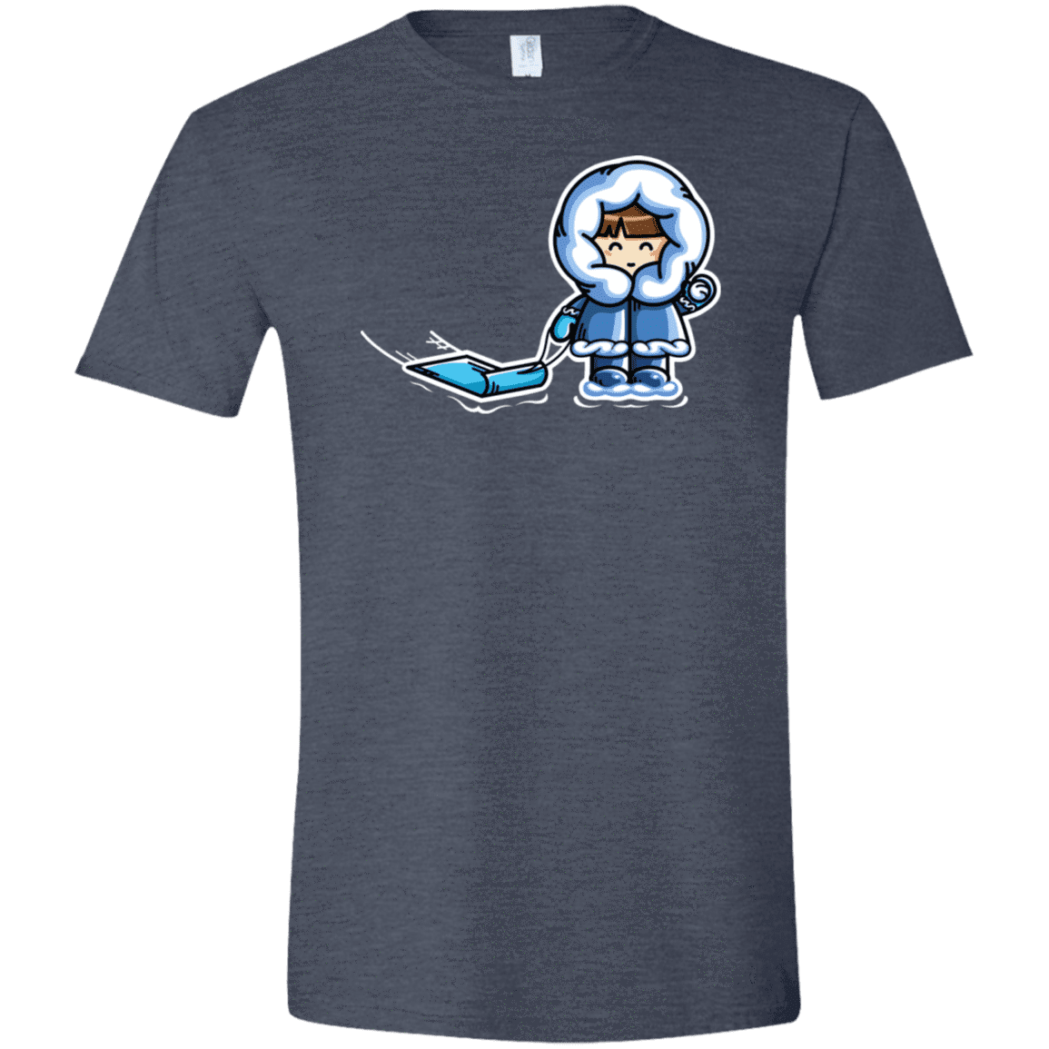 T-Shirts Heather Navy / S Kawaii Cute Fun In The Snow Men's Semi-Fitted Softstyle