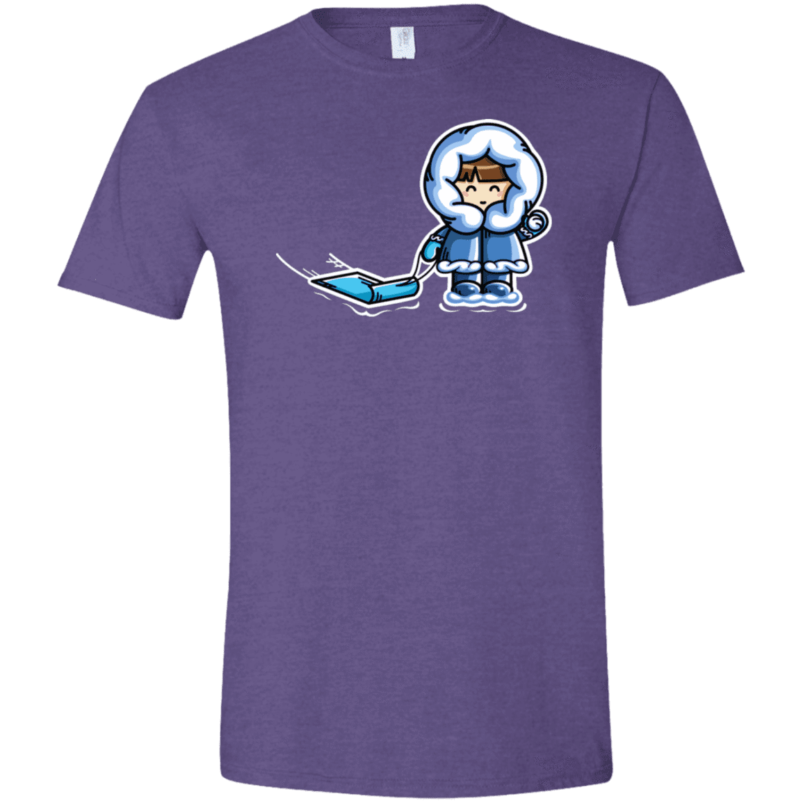 T-Shirts Heather Purple / S Kawaii Cute Fun In The Snow Men's Semi-Fitted Softstyle