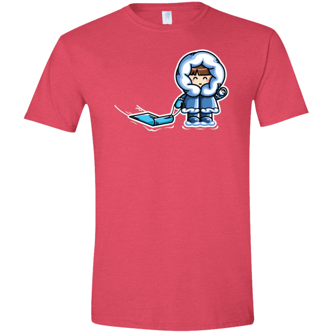 T-Shirts Heather Red / S Kawaii Cute Fun In The Snow Men's Semi-Fitted Softstyle