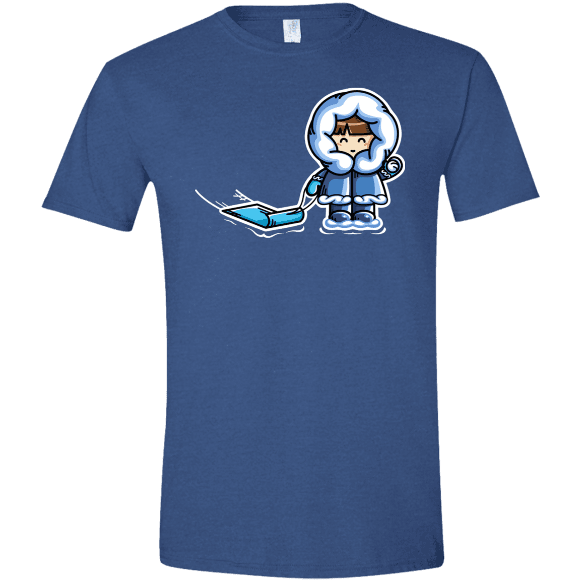 T-Shirts Heather Royal / X-Small Kawaii Cute Fun In The Snow Men's Semi-Fitted Softstyle