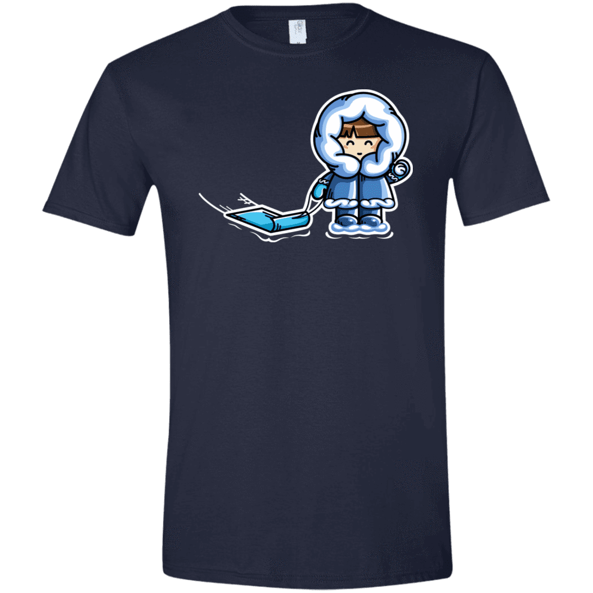 T-Shirts Navy / X-Small Kawaii Cute Fun In The Snow Men's Semi-Fitted Softstyle