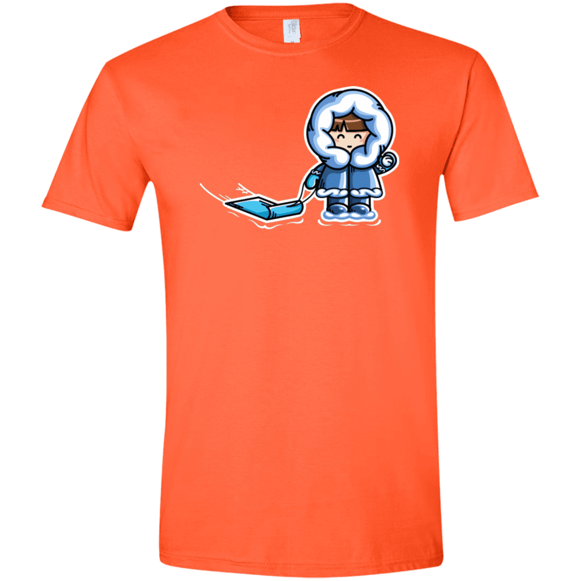 T-Shirts Orange / S Kawaii Cute Fun In The Snow Men's Semi-Fitted Softstyle