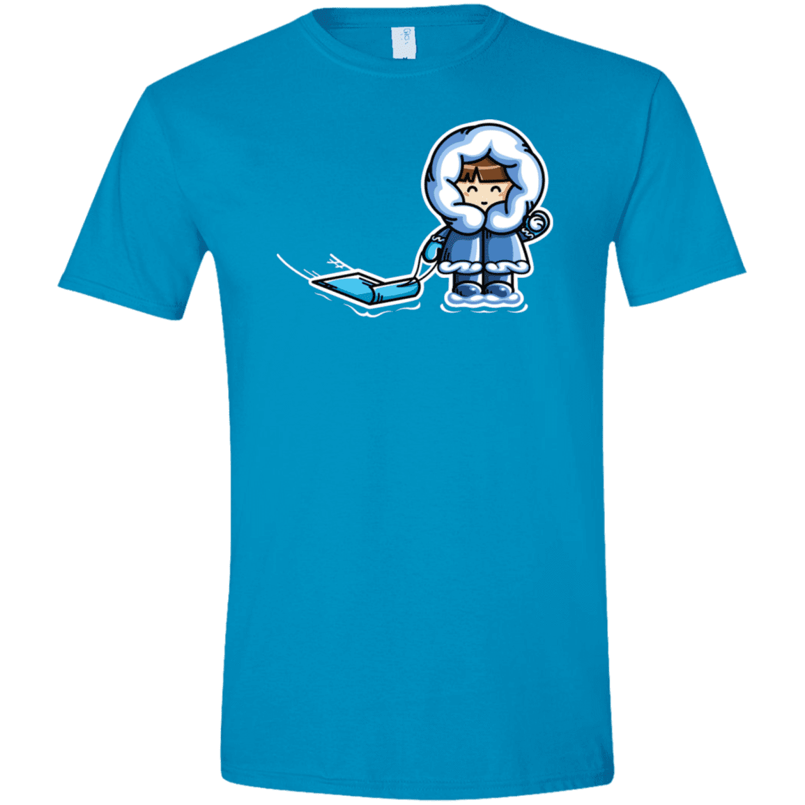 T-Shirts Sapphire / S Kawaii Cute Fun In The Snow Men's Semi-Fitted Softstyle