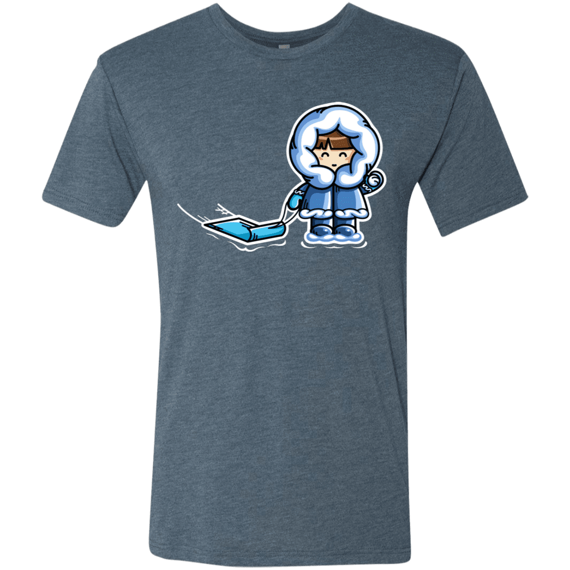 T-Shirts Indigo / S Kawaii Cute Fun In The Snow Men's Triblend T-Shirt