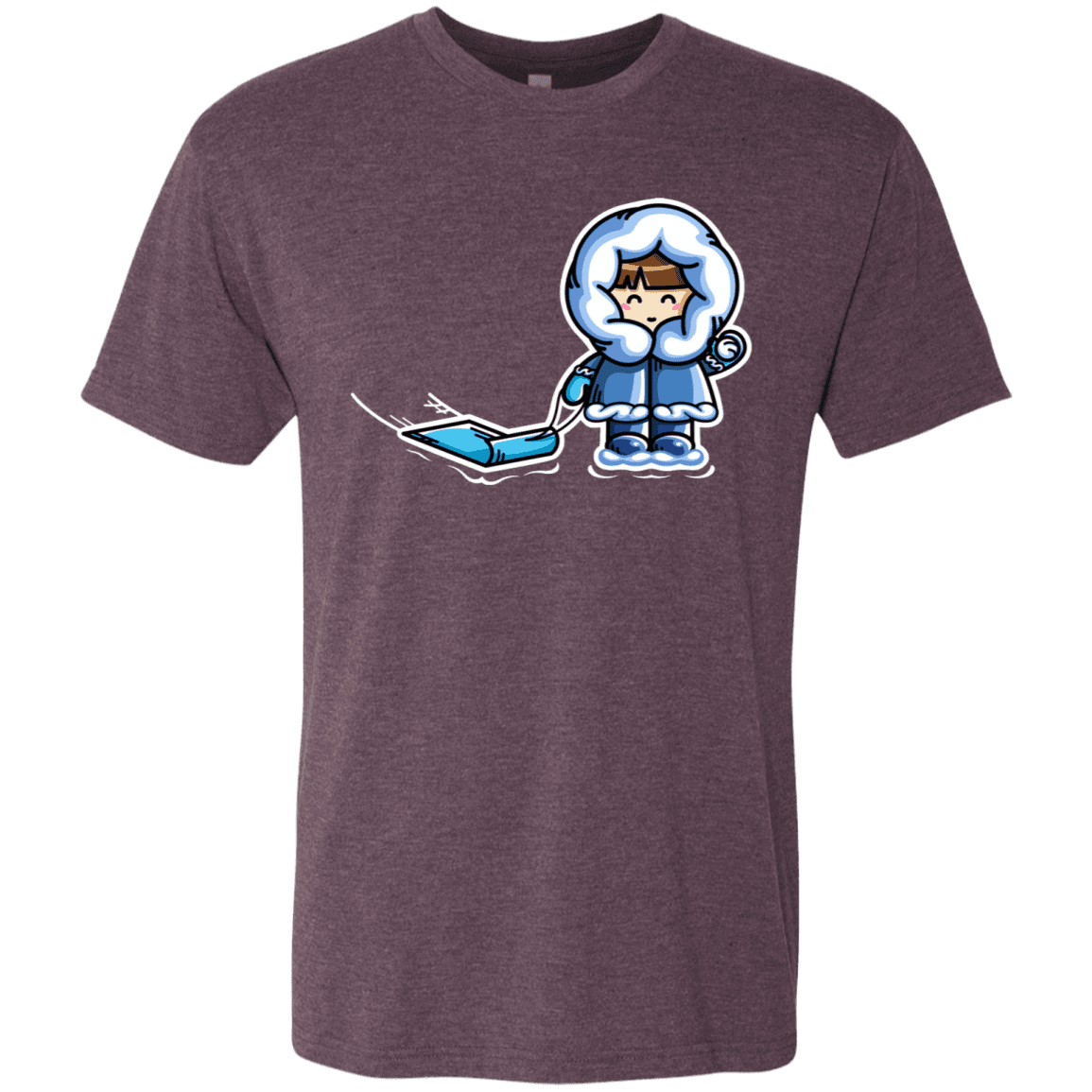 T-Shirts Vintage Purple / S Kawaii Cute Fun In The Snow Men's Triblend T-Shirt