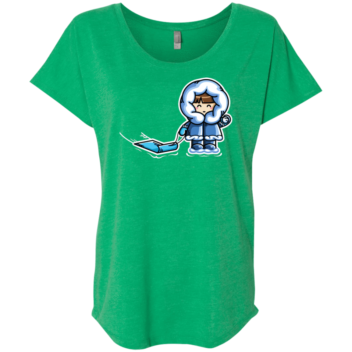 T-Shirts Envy / X-Small Kawaii Cute Fun In The Snow Triblend Dolman Sleeve