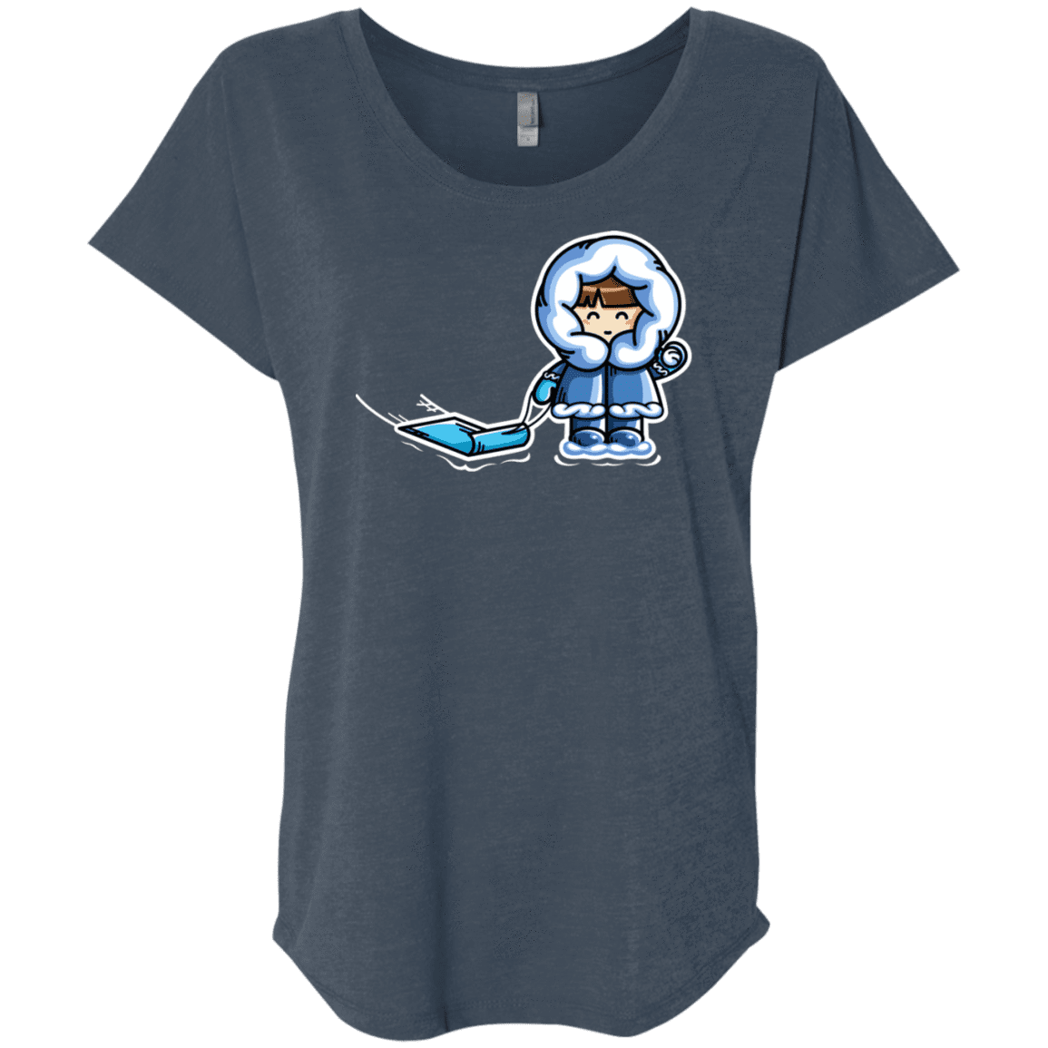 T-Shirts Indigo / X-Small Kawaii Cute Fun In The Snow Triblend Dolman Sleeve