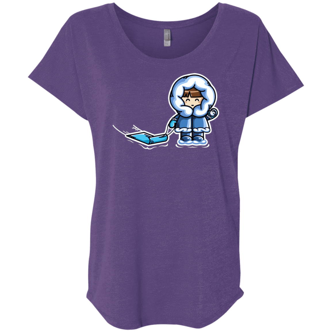 T-Shirts Purple Rush / X-Small Kawaii Cute Fun In The Snow Triblend Dolman Sleeve