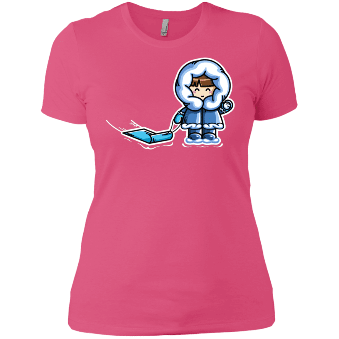 T-Shirts Hot Pink / X-Small Kawaii Cute Fun In The Snow Women's Premium T-Shirt