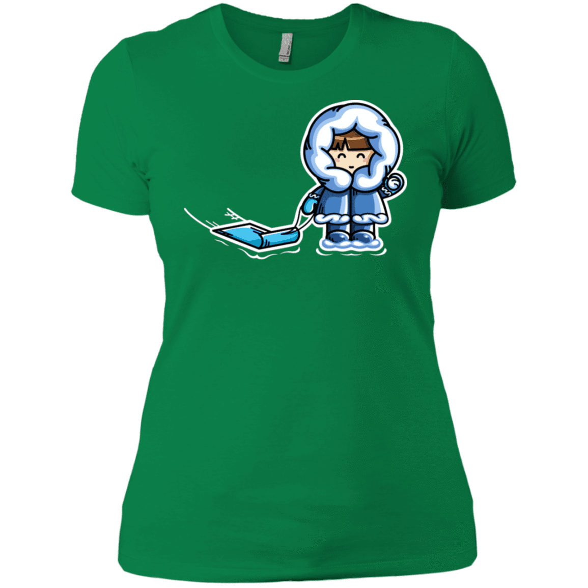 T-Shirts Kelly Green / X-Small Kawaii Cute Fun In The Snow Women's Premium T-Shirt