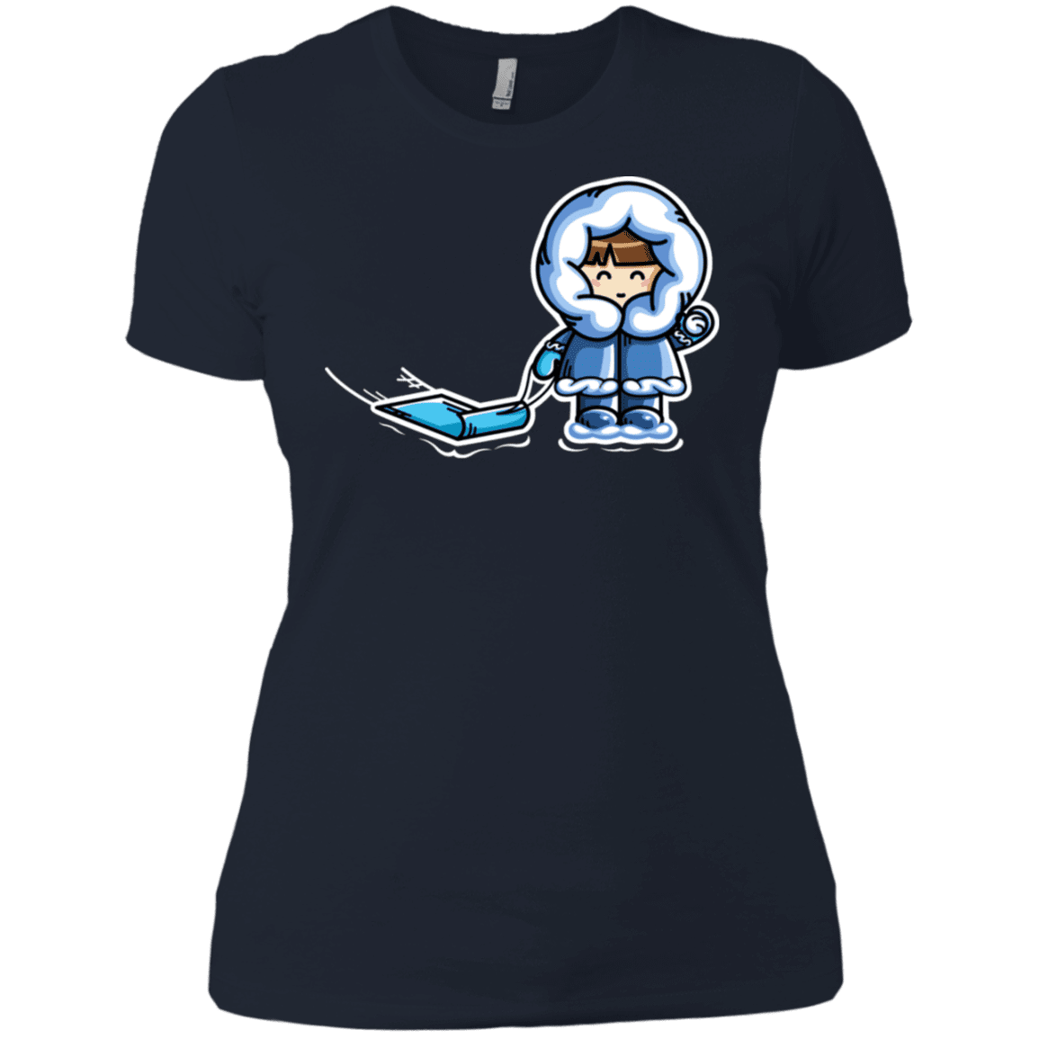 T-Shirts Midnight Navy / X-Small Kawaii Cute Fun In The Snow Women's Premium T-Shirt
