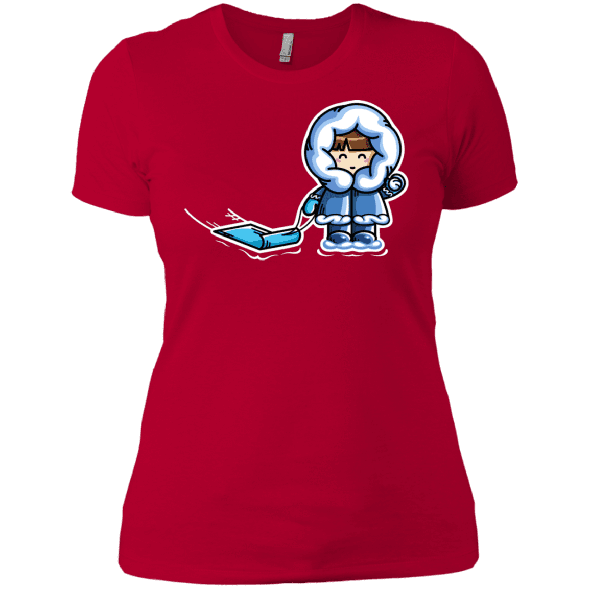 T-Shirts Red / X-Small Kawaii Cute Fun In The Snow Women's Premium T-Shirt