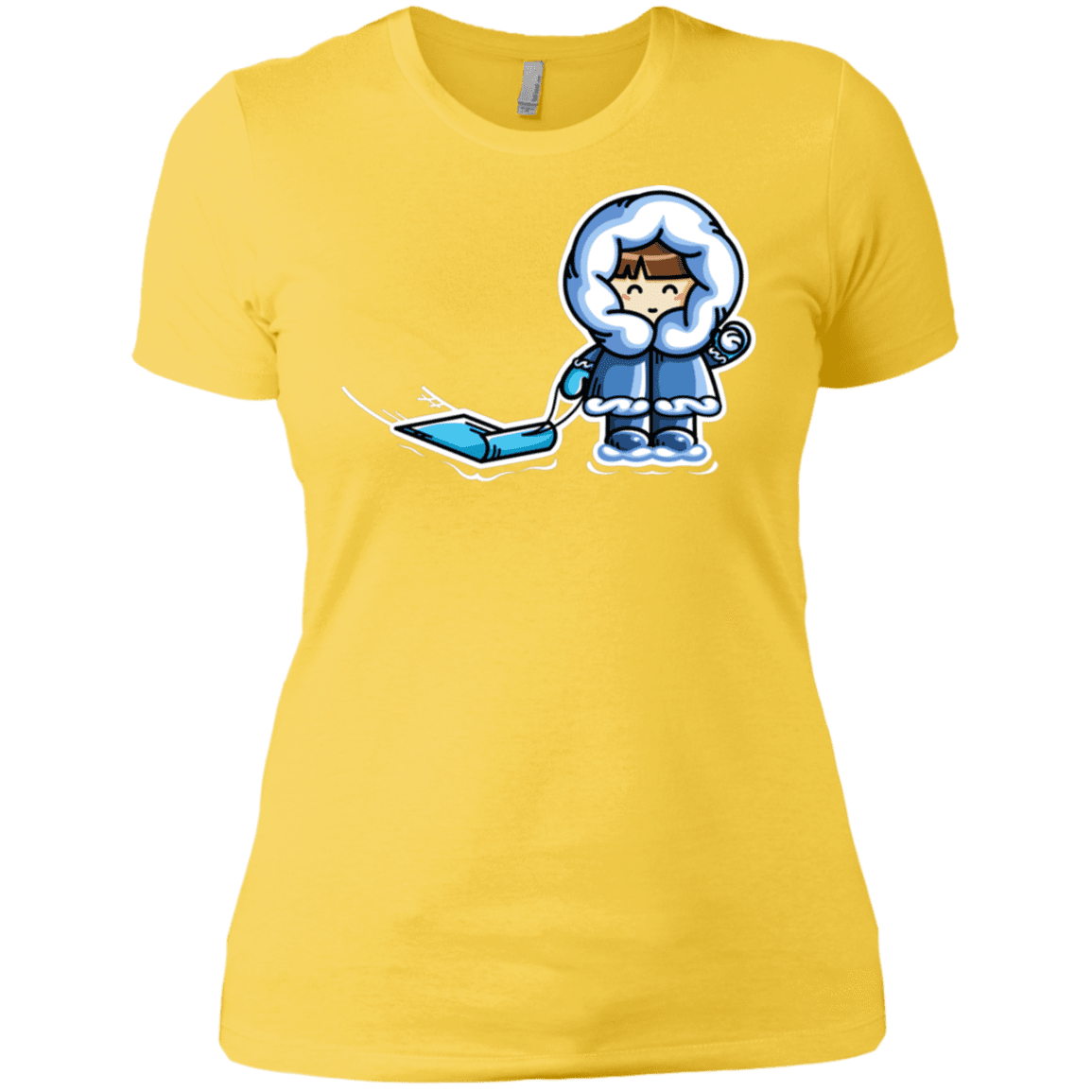 T-Shirts Vibrant Yellow / X-Small Kawaii Cute Fun In The Snow Women's Premium T-Shirt