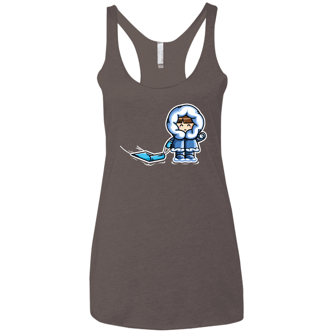 T-Shirts Macchiato / X-Small Kawaii Cute Fun In The Snow Women's Triblend Racerback Tank