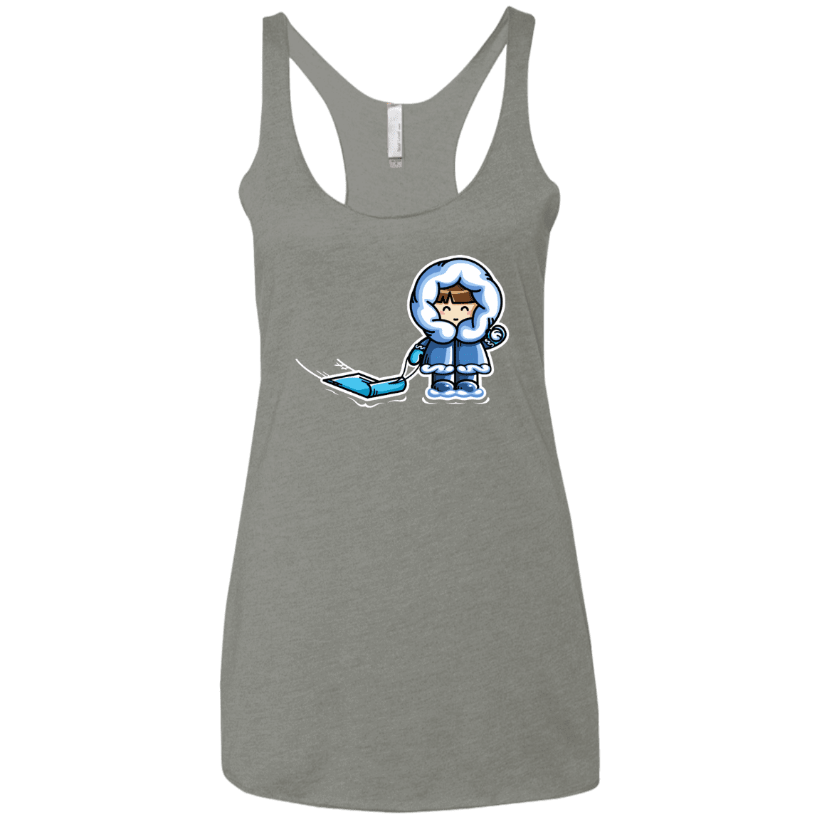 T-Shirts Venetian Grey / X-Small Kawaii Cute Fun In The Snow Women's Triblend Racerback Tank