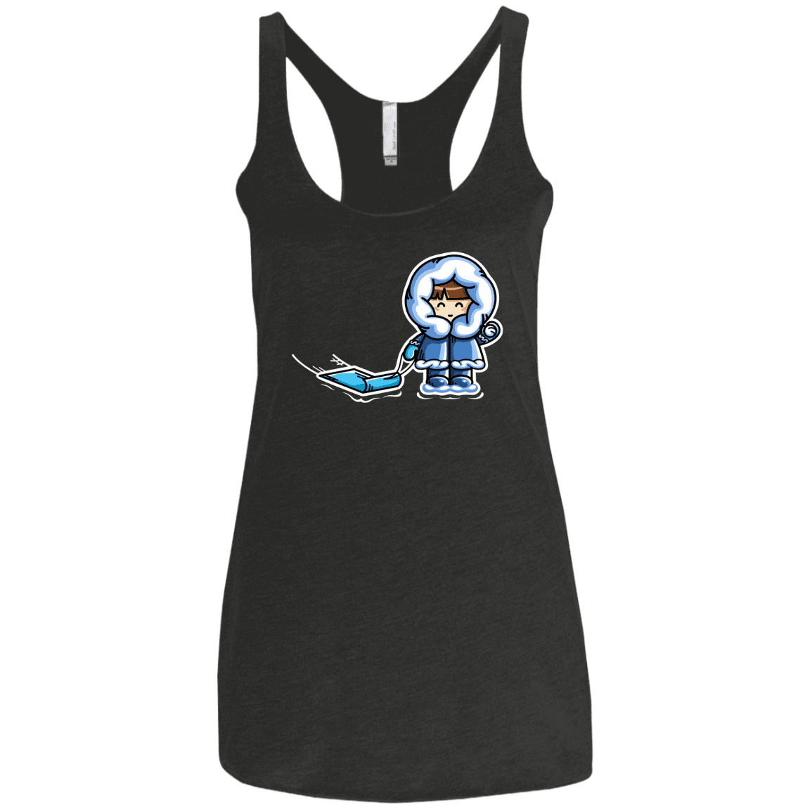 T-Shirts Vintage Black / X-Small Kawaii Cute Fun In The Snow Women's Triblend Racerback Tank