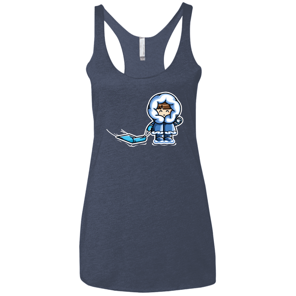 T-Shirts Vintage Navy / X-Small Kawaii Cute Fun In The Snow Women's Triblend Racerback Tank