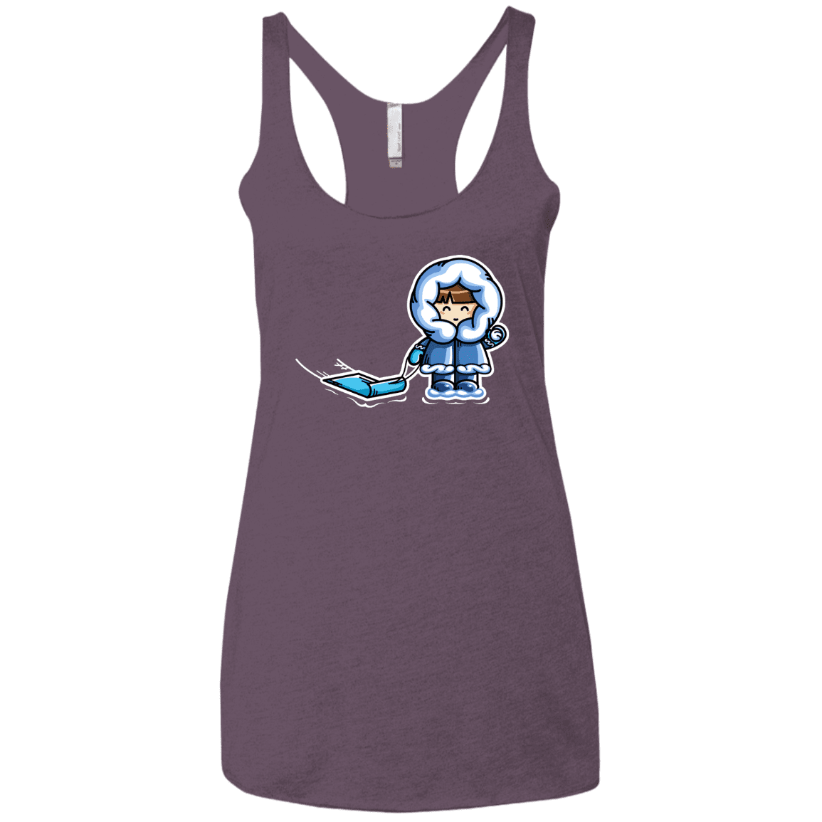 T-Shirts Vintage Purple / X-Small Kawaii Cute Fun In The Snow Women's Triblend Racerback Tank