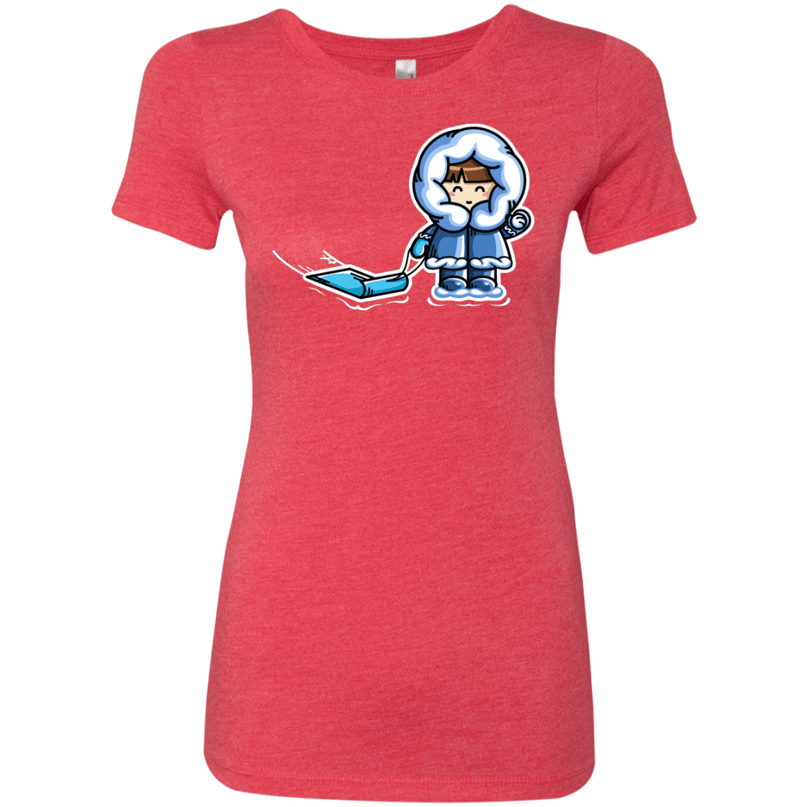 T-Shirts Vintage Red / S Kawaii Cute Fun In The Snow Women's Triblend T-Shirt