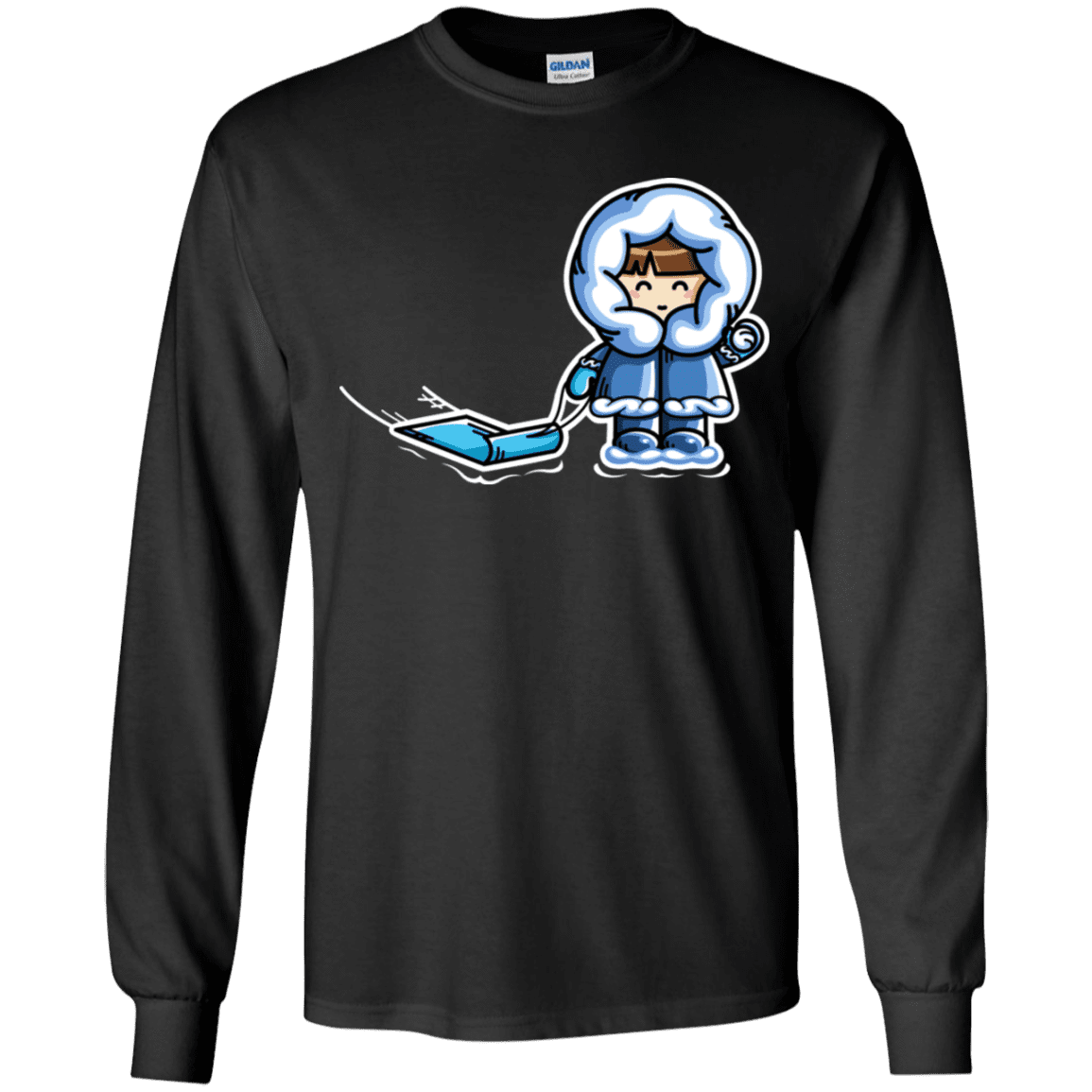 T-Shirts Black / YS Kawaii Cute Fun In The Snow Youth Long Sleeve T-Shirt