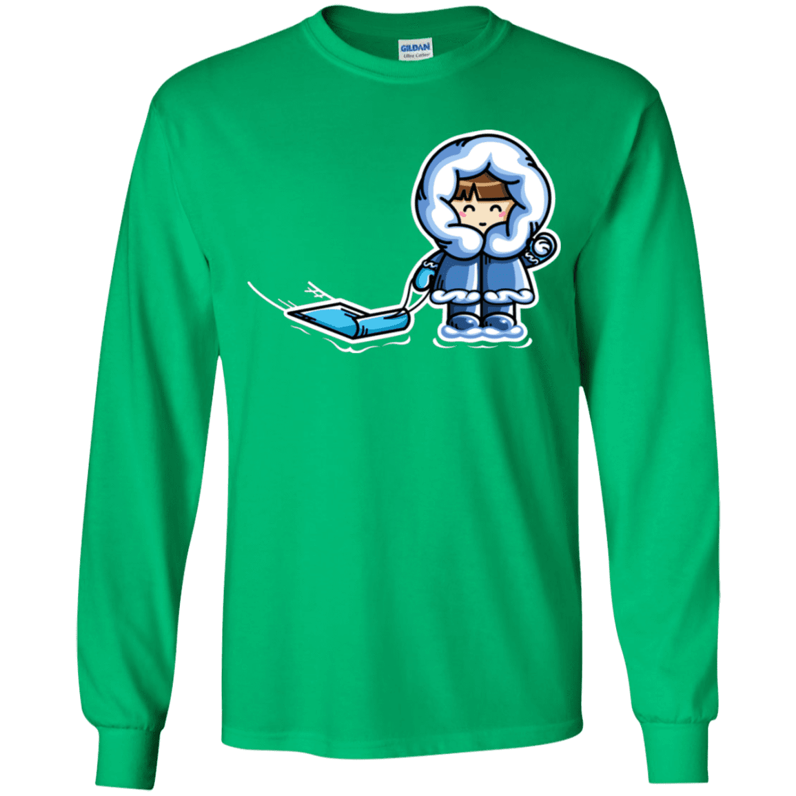 T-Shirts Irish Green / YS Kawaii Cute Fun In The Snow Youth Long Sleeve T-Shirt
