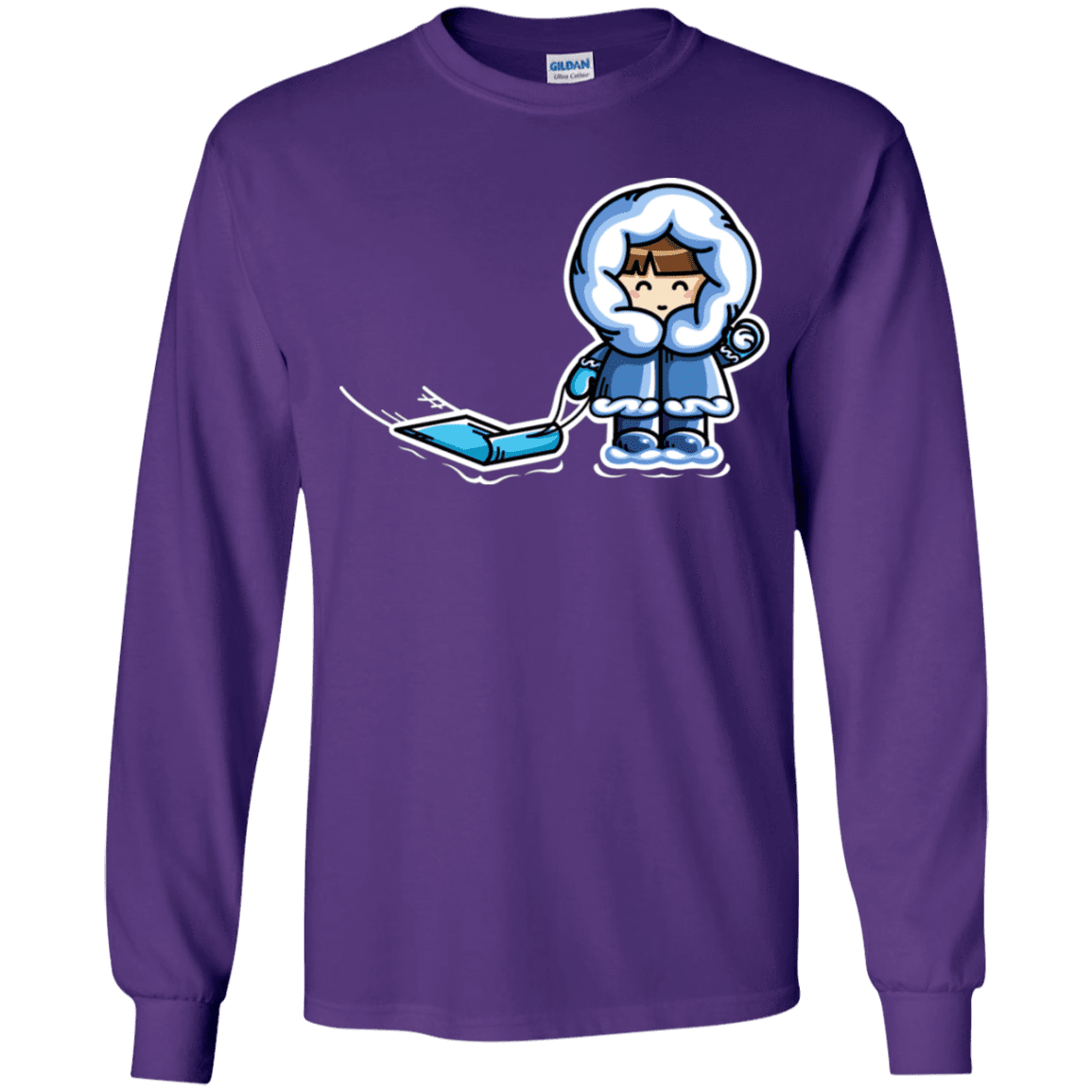 T-Shirts Purple / YS Kawaii Cute Fun In The Snow Youth Long Sleeve T-Shirt