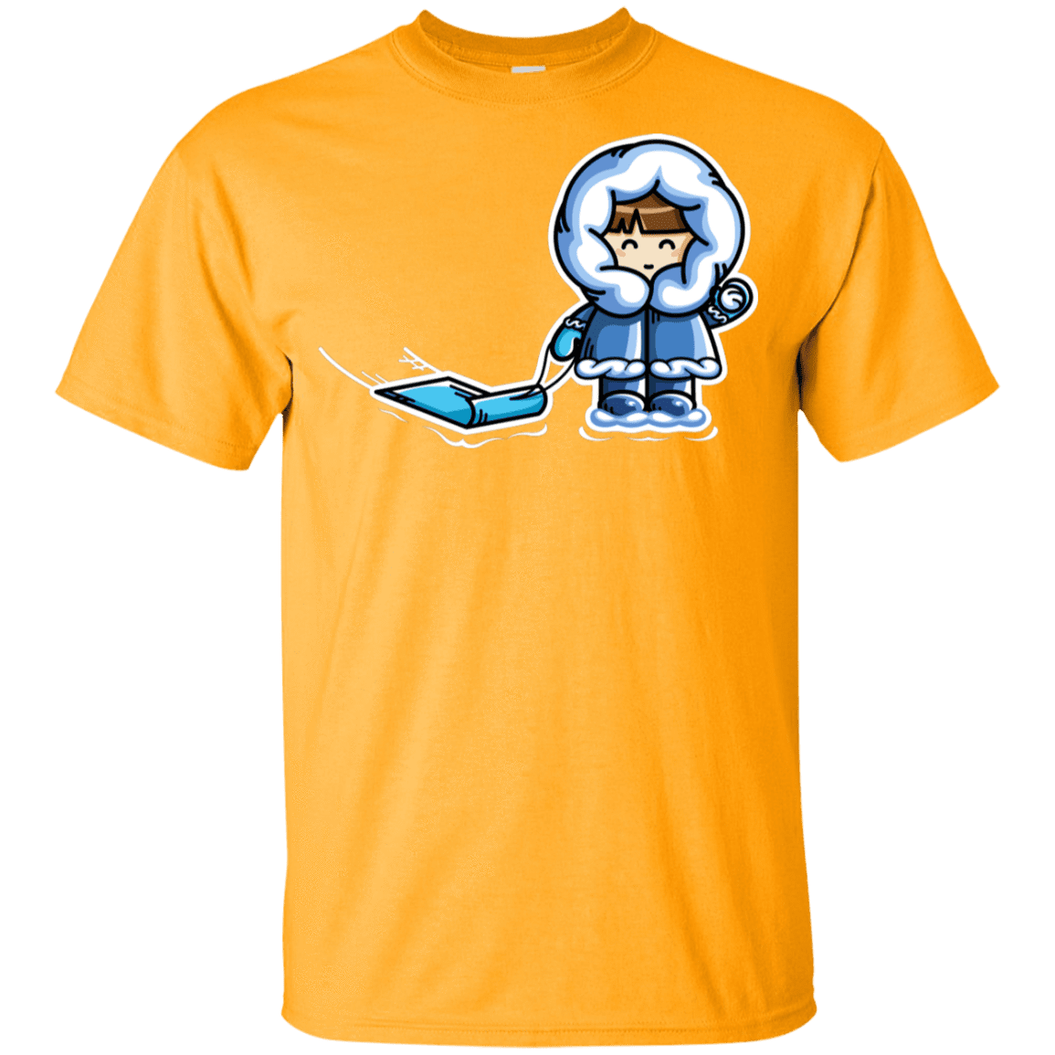 T-Shirts Gold / YXS Kawaii Cute Fun In The Snow Youth T-Shirt