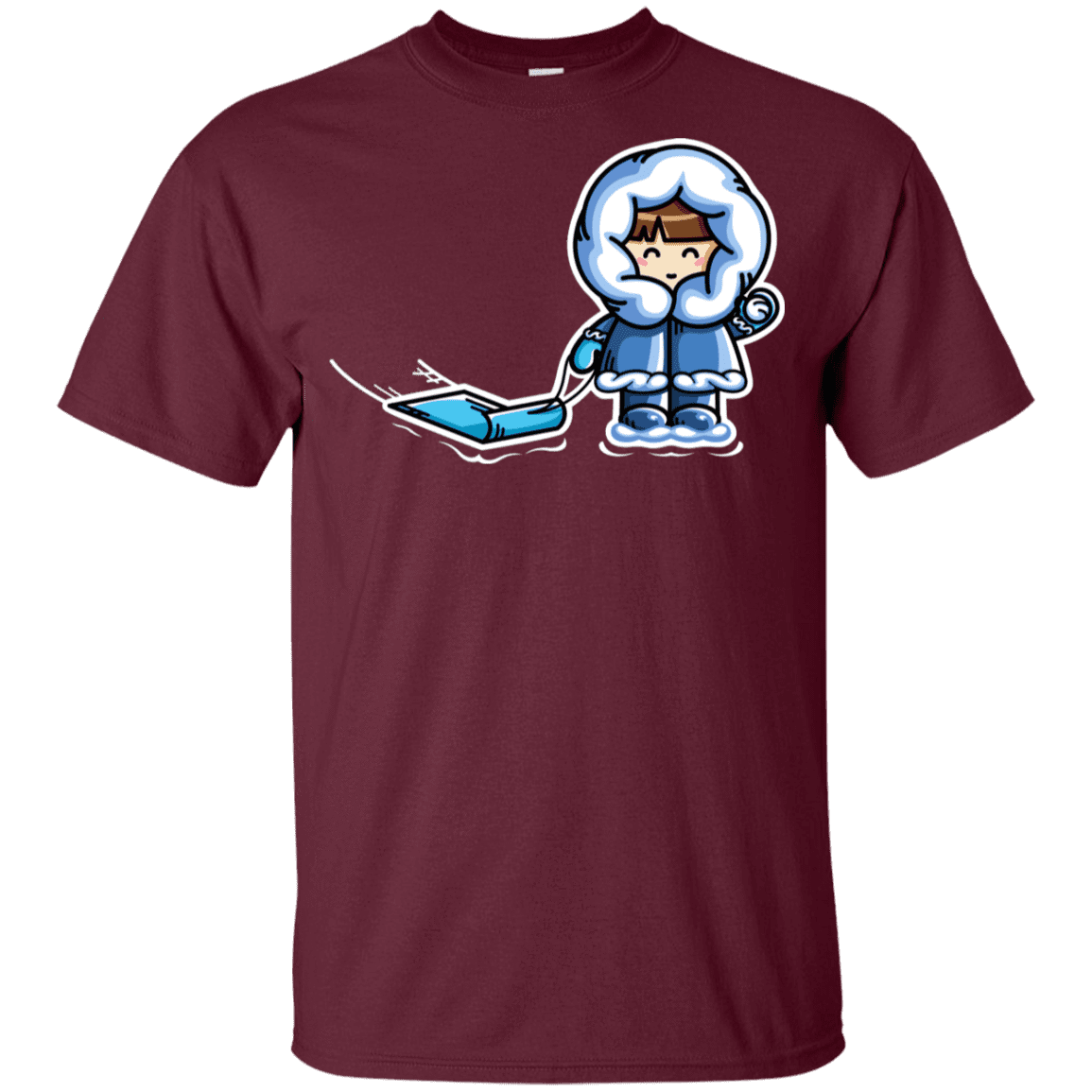 T-Shirts Maroon / YXS Kawaii Cute Fun In The Snow Youth T-Shirt