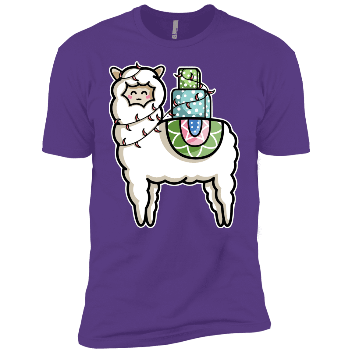 T-Shirts Purple Rush / YXS Kawaii Cute Llama Carrying Presents Boys Premium T-Shirt