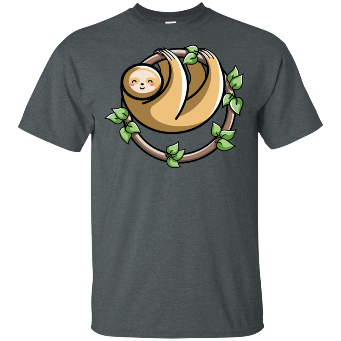 T-Shirts Dark Heather / S Kawaii Cute Sloth T-Shirt