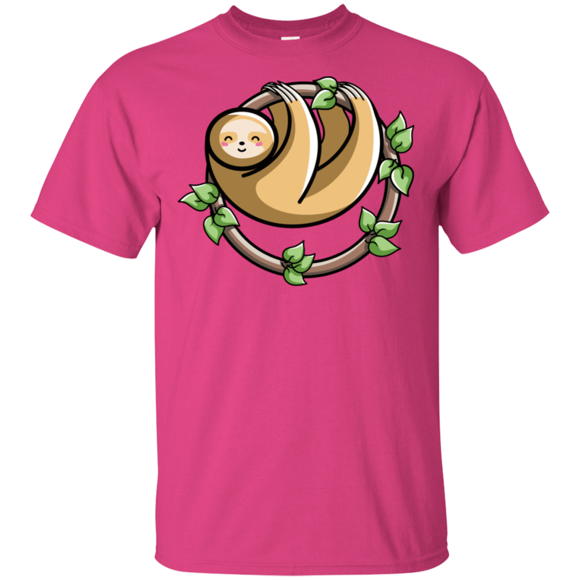 T-Shirts Heliconia / S Kawaii Cute Sloth T-Shirt